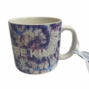 Coco And Lola Be Kind Coffee Mug 20 Oz White Purple Tie Dye Pen Pencil Holder